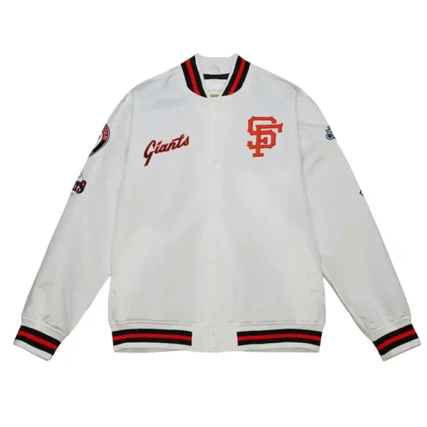 San Francisco Giants City Collection White Satin Varsity Jack