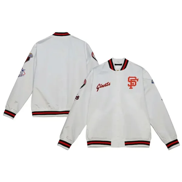 San Francisco Giants City Collection White Satin Varsity Jacket