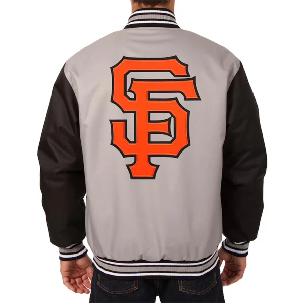 San Francisco Giants Gray & Black Youth Poly Twill Jacke
