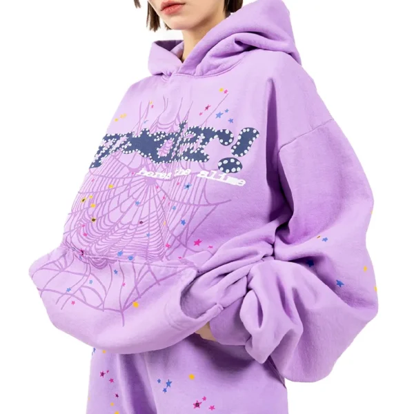 Sp5der Acai Hoodie Purple