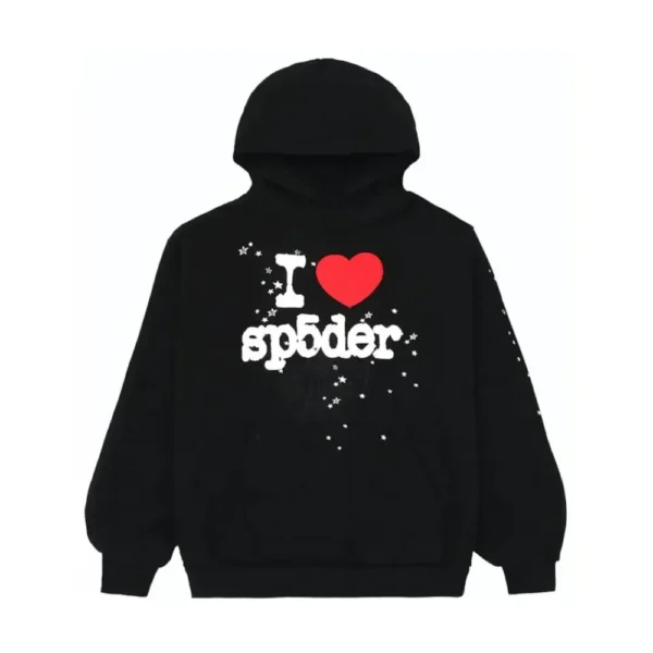 Sp5der I Heart SP5 Black Souvenir Hoodi