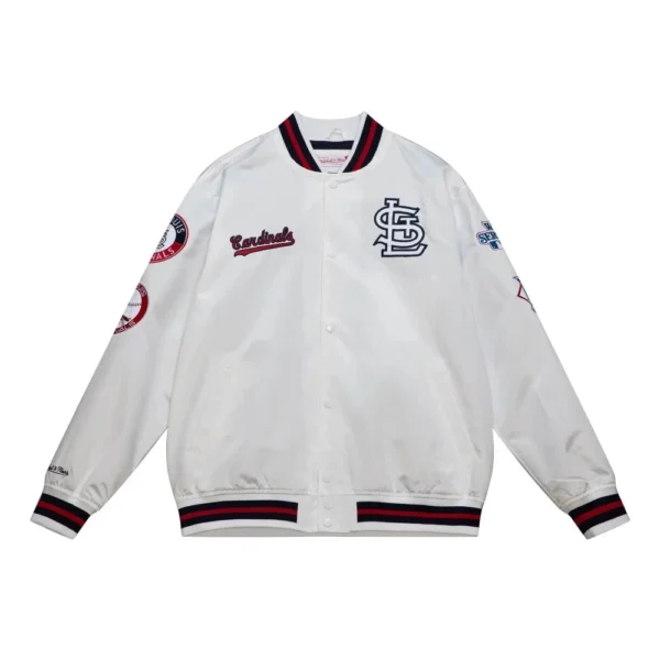 St. Louis Cardinals City Collection Satin Cream Varsity Jacket