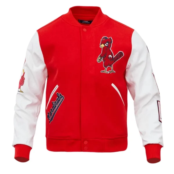 St. Louis Cardinals Classic Logo Wool & Leather Red&White Varsity Jacke