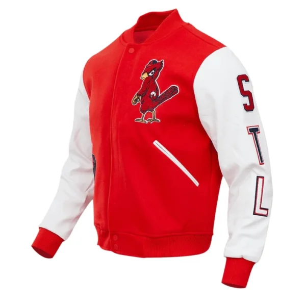 St. Louis Cardinals Classic Logo Wool & Leather Red&White Varsity Jacket