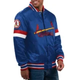 St. Louis Cardinals Home Game Satin Blue Varsity Jacket