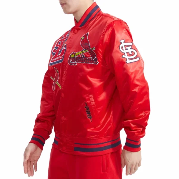 St. Louis Cardinals Mashup Full-Snap Red Satin Varsity Jacke