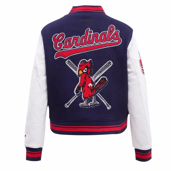 St. Louis Cardinals Mashup Woman’s Navy & white Wool & Leather Varsity Jack