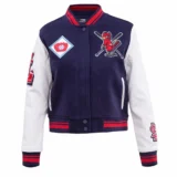 St. Louis Cardinals Mashup Woman’s Navy & white Wool & Leather Varsity Jacket