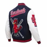 St. Louis Cardinals Mashup Wool & Leather Navy & White Varsity Ja