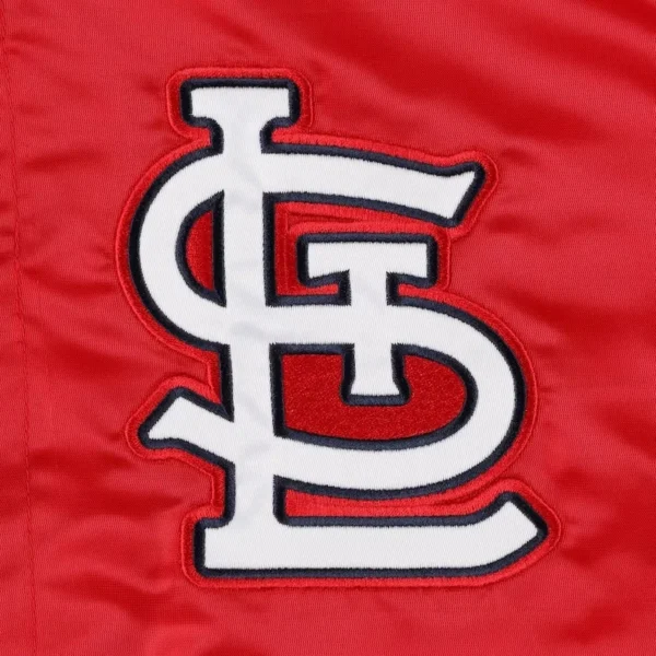 St. Louis Cardinals Midfield Full-Snap Satin Red Varsity Jack