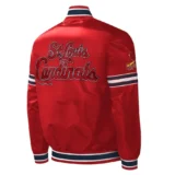 St. Louis Cardinals Midfield Full-Snap Satin Red Varsity Jacke