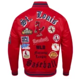 St. Louis Cardinals Old English Full-Snap Satin Red Varsity Jac