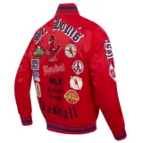 St. Louis Cardinals Old English Full-Snap Satin Red Varsity Jack