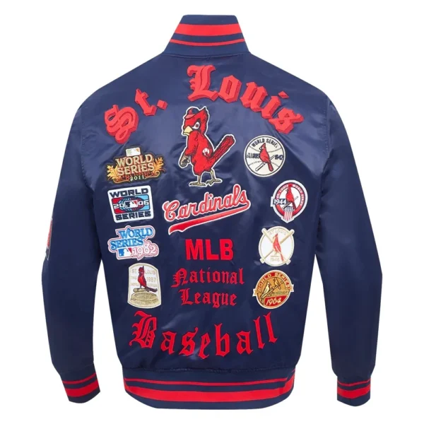 St. Louis Cardinals Old English Satin Navy Varsity Jacket