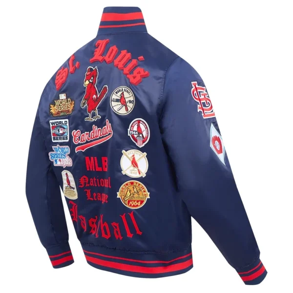 St. Louis Cardinals Old English Satin Navy Varsity Jack