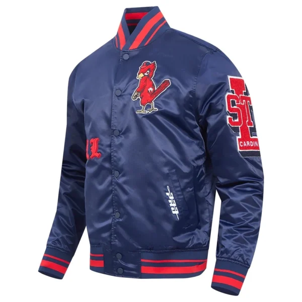 St. Louis Cardinals Old English Satin Navy Varsity Jacket