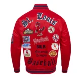 St. Louis Cardinals Old English Satin Red Varsity Jac