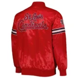 St. Louis Cardinals Pick & Roll Full-Snap Satin Red Varsity Jacke