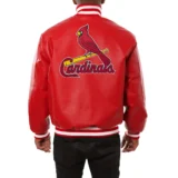St. Louis Cardinals Real Leather Red Varsity Jacke