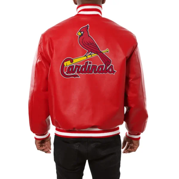 St. Louis Cardinals Real Leather Red Varsity Jacke