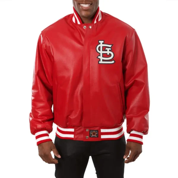 St. Louis Cardinals Real Leather Red Varsity Jacket
