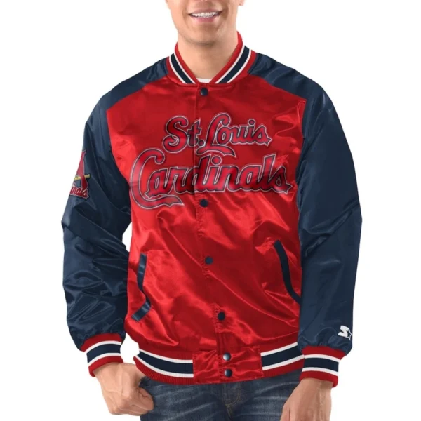 St. Louis Cardinals Renegade Satin Red & Blue Varsity Jacke