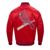 St. Louis Cardinals Script Tail Satin Red Varsity Jac