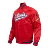 St. Louis Cardinals Script Tail Satin Red Varsity Jacket