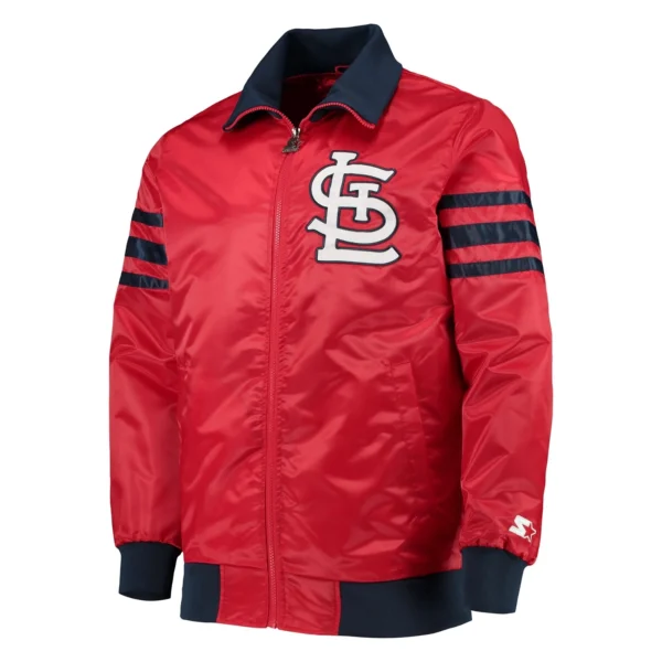 St. Louis Cardinals The Captain II Satin Red Varsity Jacke