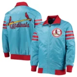 St. Louis Cardinals The Captain III Satin Blue Varsity Jac