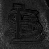 St. Louis Cardinals Triple Black Wool & Leather – Black Varsity J