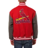 St. Louis Cardinals Two-Tone Handcrafted Logo Wool Red & Gray Varsity Jacke
