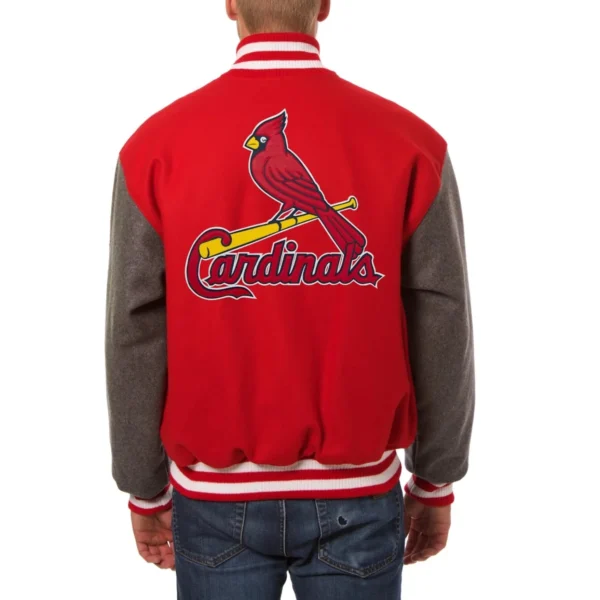 St. Louis Cardinals Two-Tone Handcrafted Logo Wool Red & Gray Varsity Jacke