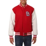St. Louis Cardinals Two-Tone Wool & Leather Red & White Jacket