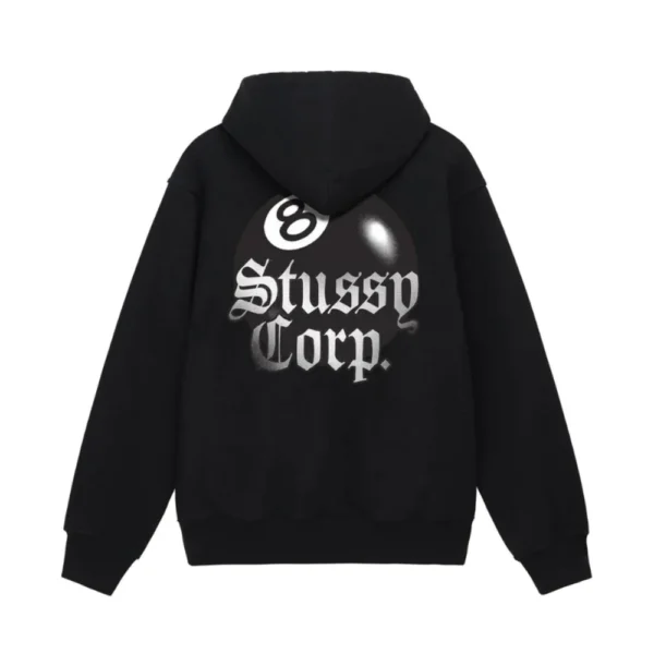 Stussy 8 Ball Crop Black Hoodi
