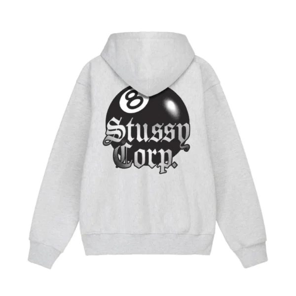 Stussy 8 Ball Crop Hoodie Whit