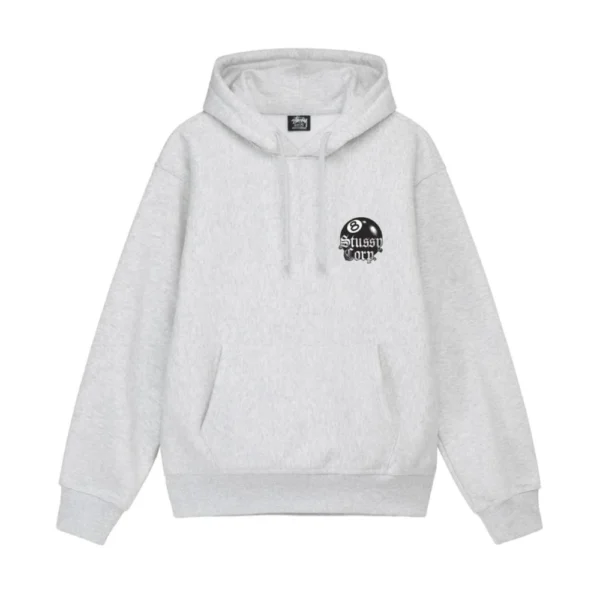 Stussy 8 Ball Crop Hoodie White