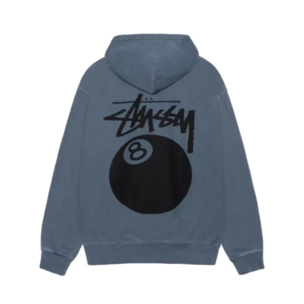Stussy 8 Ball Pigment Hoodie Dyed Blu