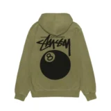 Stussy 8 Ball Pigment Hoodie Dyed Gree