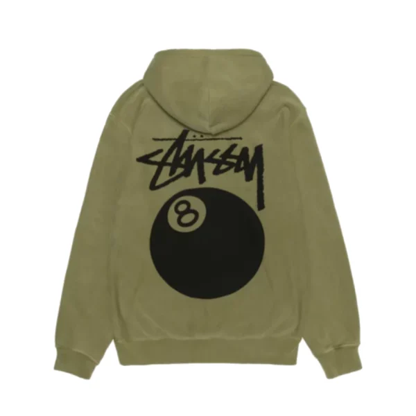 Stussy 8 Ball Pigment Hoodie Dyed Gree