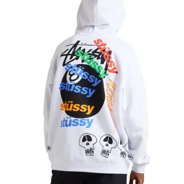 Stussy 8 Ball Test Strike Hoodie Wh