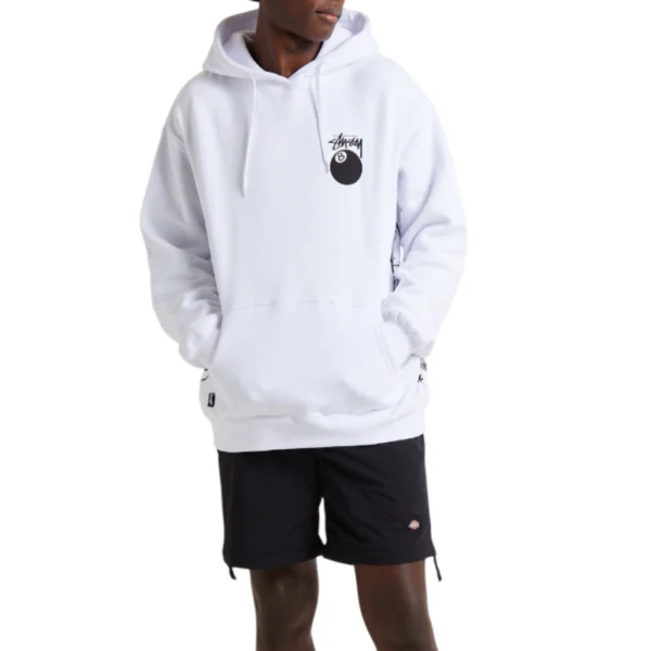 Stussy 8 Ball Test Strike Hoodie White