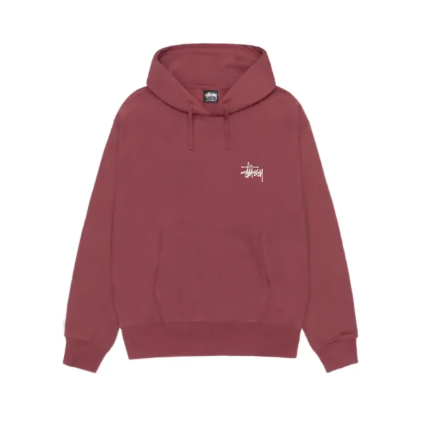 Stussy Basic Hoodie Curry Maroon