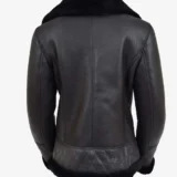 Eclipse Black Edge Sheepskin Aviator Women’s Leather Jack