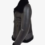 Eclipse Black Edge Sheepskin Aviator Women’s Leather Jacke