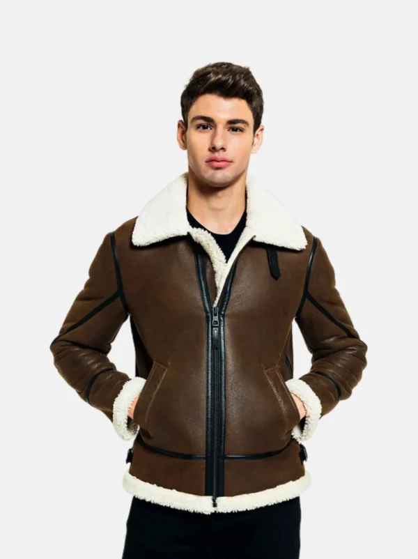 Men’s Shearling Liner Black Leather Jacket
