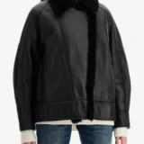 Noir Legacy Women’s Refined Black Design Shearling Jacke
